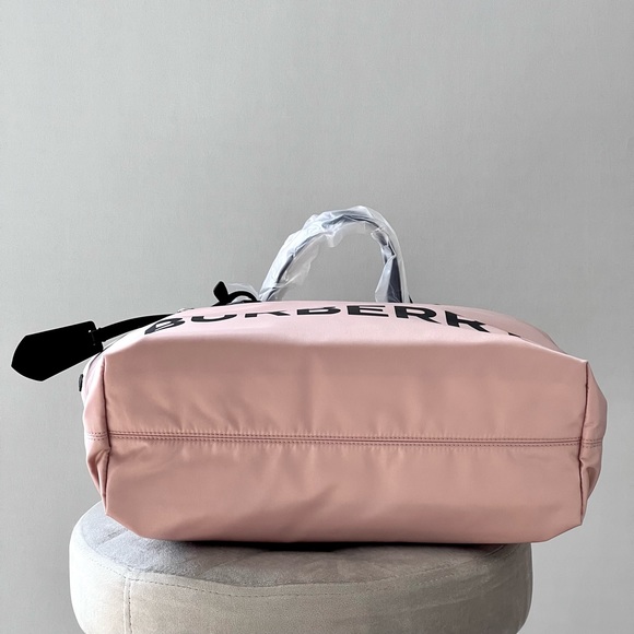 Burberry Medium Logo Print Nylon Tote in Rose Beige - Picture 6 of 13